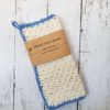 farmhouse dishcloth cornflower blue and oatmeal