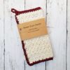 Farmhouse dishcloth burgundy and cream set