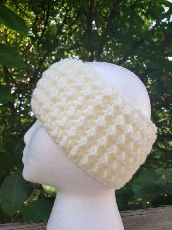 Messy Bun Ear Warmer in Ivory