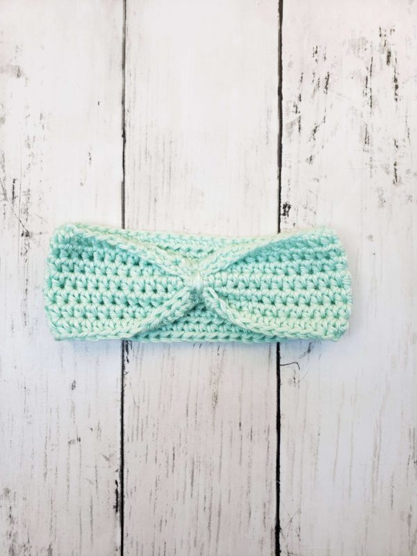 Baby headband ear warmer mint green