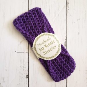 Baby ear warmer headband - purple