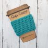 Teal coffee cup cozy