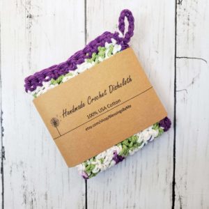 Farmhouse dishcloth purple multicolored