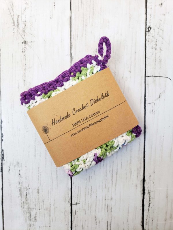 Farmhouse dishcloth purple multicolored