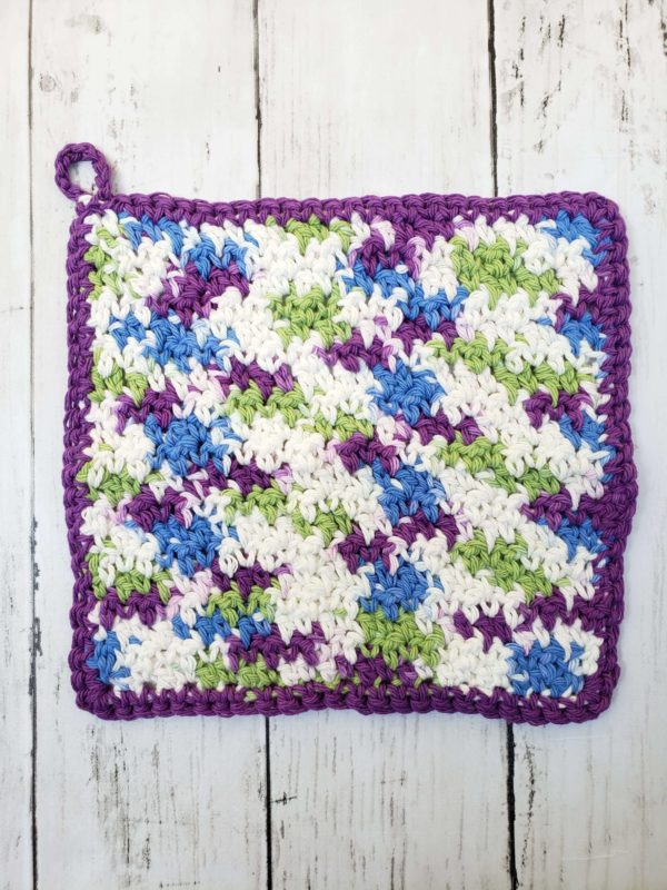 farmhouse dishcloth purple multicolored