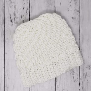 Raised Diagonal Slouch - White