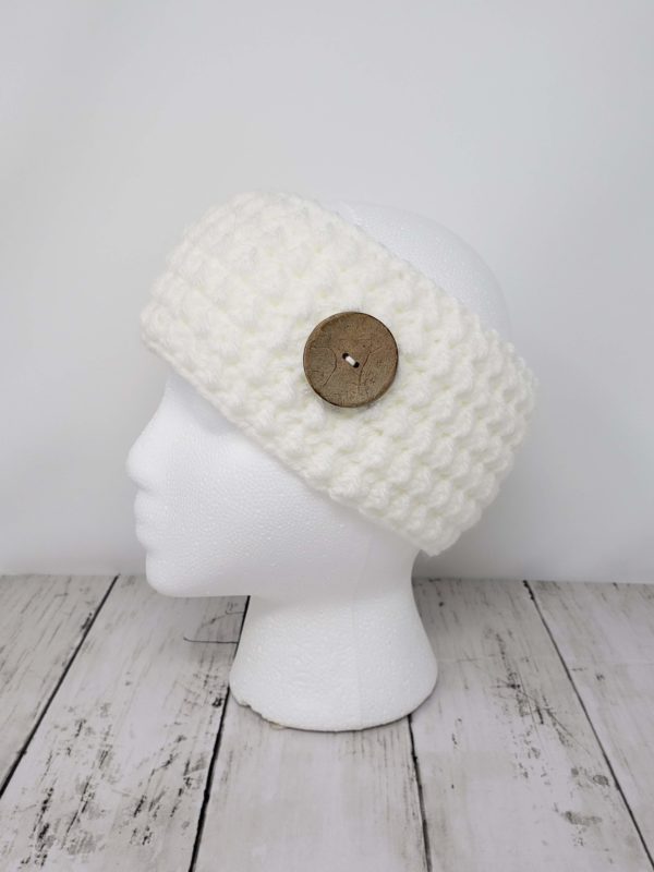 Messy Bun Ear Warmer with Button