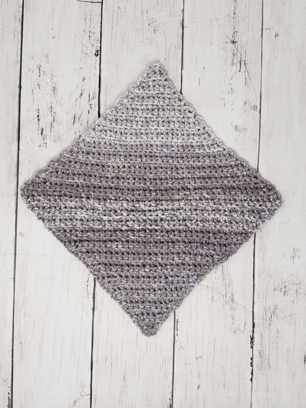 Diagonal stitch dishcloth - grey