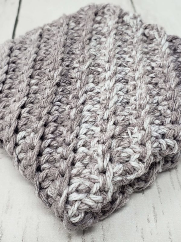 Diagonal stitch dishcloth - grey