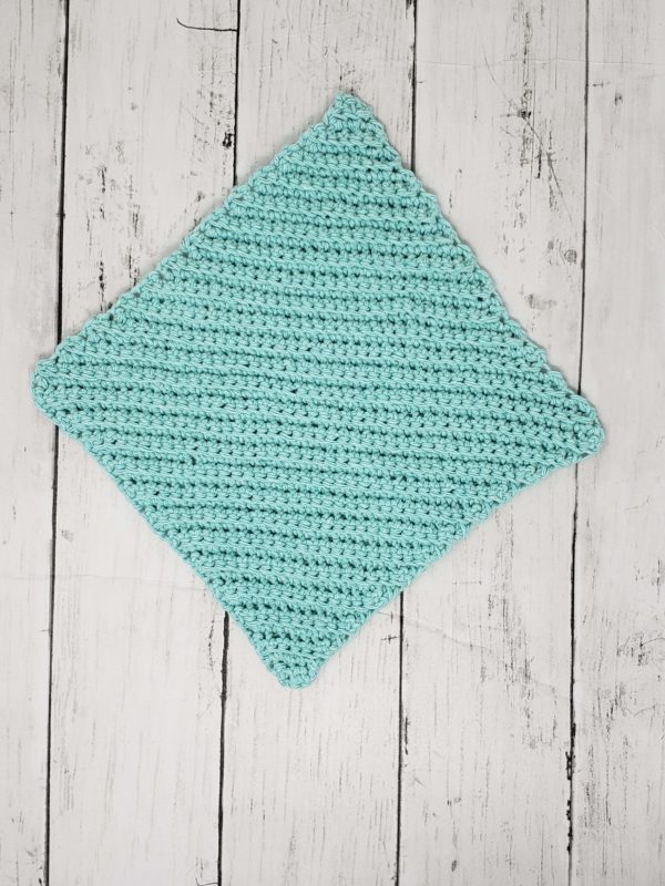 Diagonal stitch dishcloth - teal
