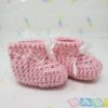 Pink newborn booties