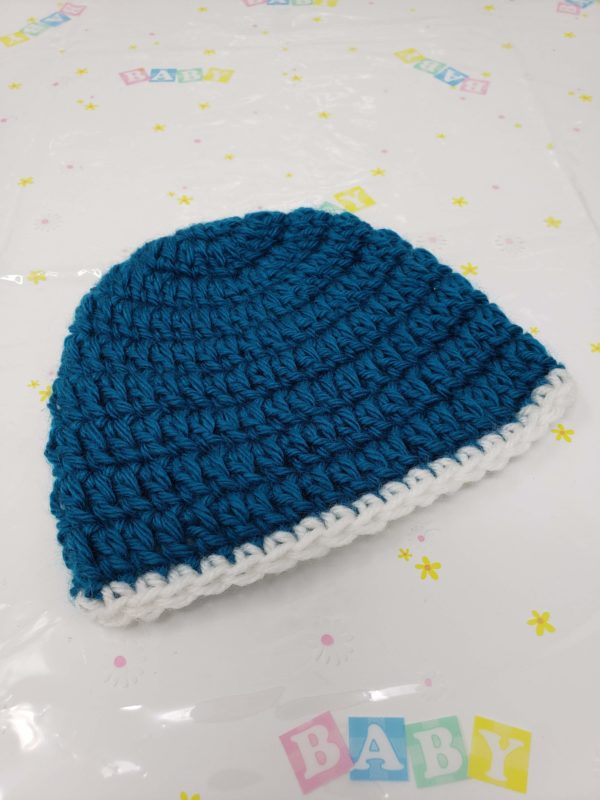 Teal newborn hat